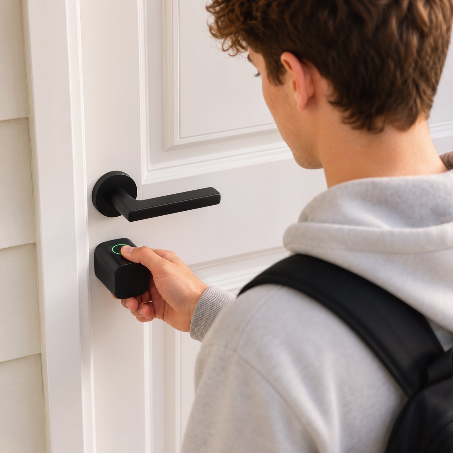 HOMCOM Smart Door Cylinder, 5-in-1 (Fingerprint Biometrics/Passcode/APP/NFC Card/Key), Shared Access, Bluetooth Cylinder