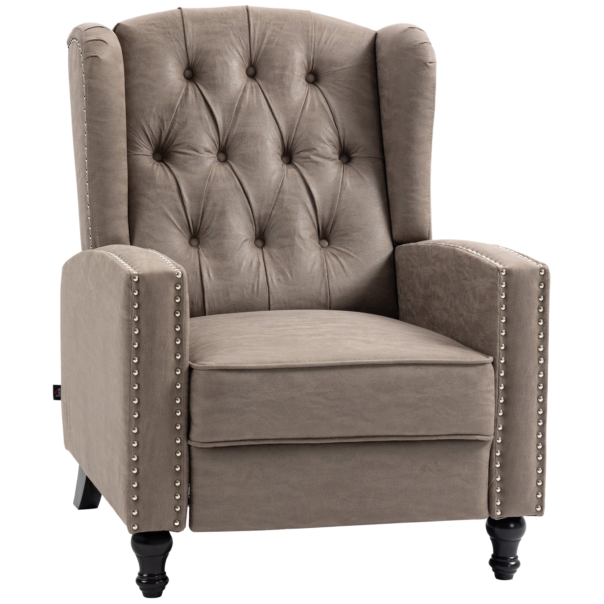 HOMCOM Chesterfield-Style Reclining Armchair - Brown Default Title