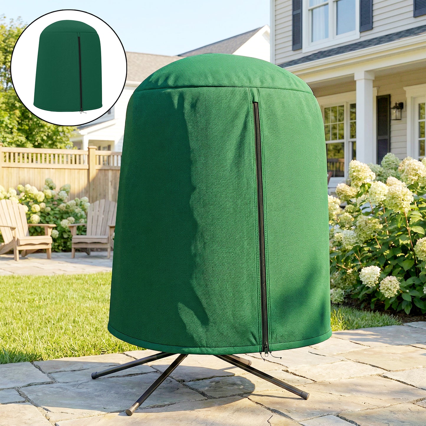 Outsunny 190 x Î¦128cm Hanging Egg Chair Furniture Cover - Green