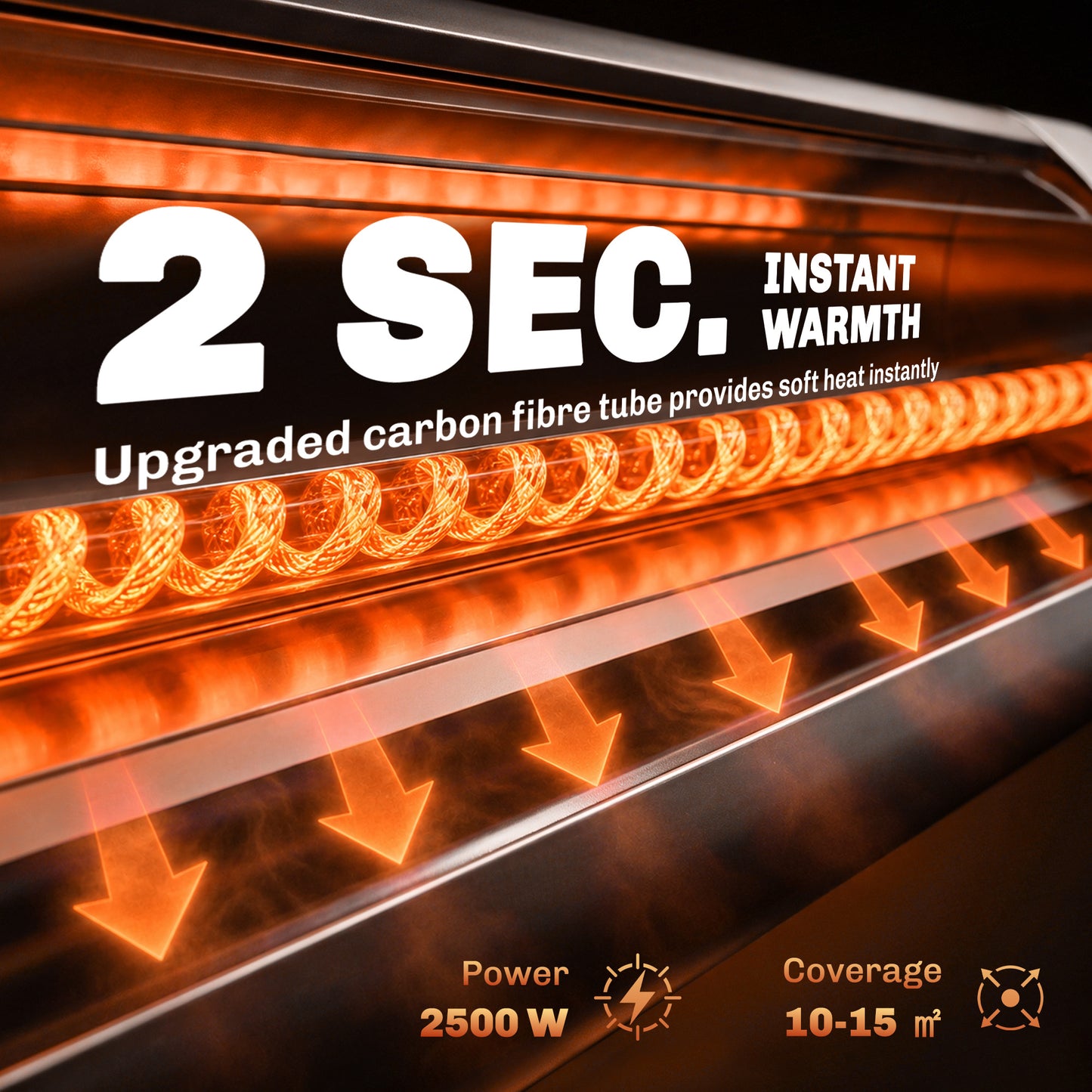 Outsunny 2500 W Electric Infrared Patio Heater, IP65 Outdoor Garden Heater with Tripod, 3 Heat Settings, 24H Timer, Black