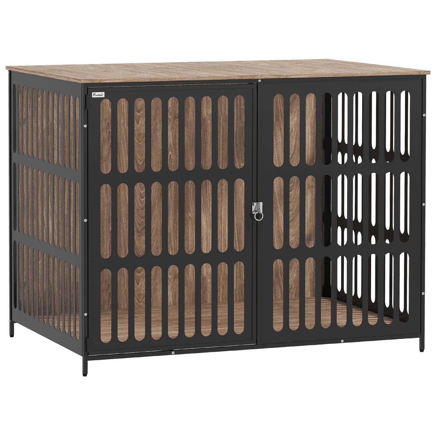 PawHut Dog Crate Furniture with Anti-Chew Resistant Mesh, Anti-Escape Single Door, for Extra Large Dogs, 118 x 80 x 92 cm Default Title