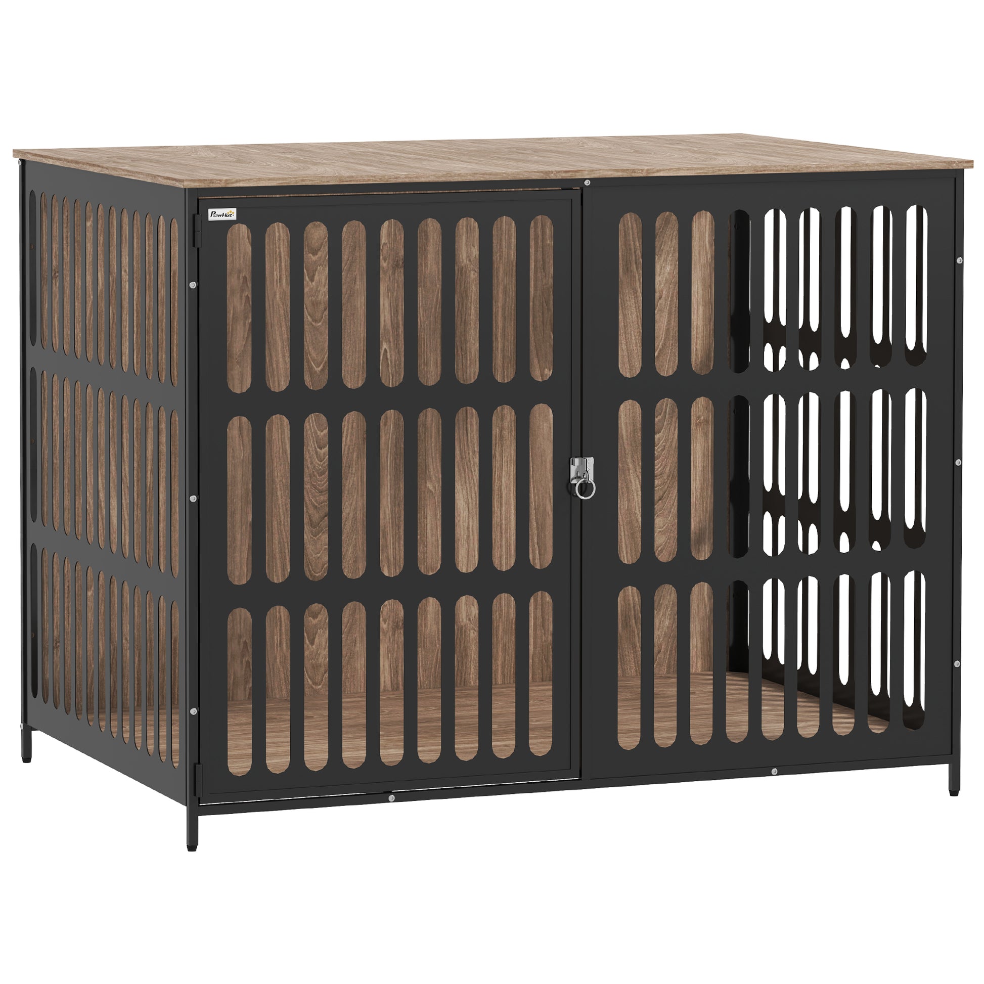 PawHut Dog Crate Furniture with Anti-Chew Resistant Mesh, Anti-Escape Single Door, for Extra Large Dogs, 118 x 80 x 92 cm Default Title