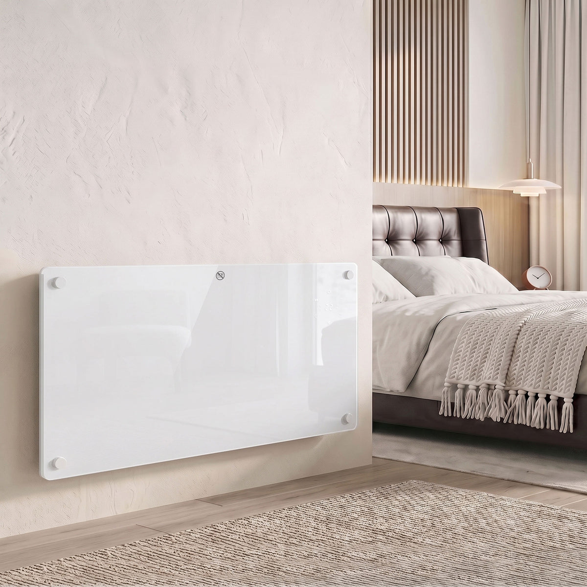 HOMCOM Smart Panel Heater Wall Mounted Freestanding, Electric Heater with Weekly Timer, Open Window & Anti-Frost, 2000W, White