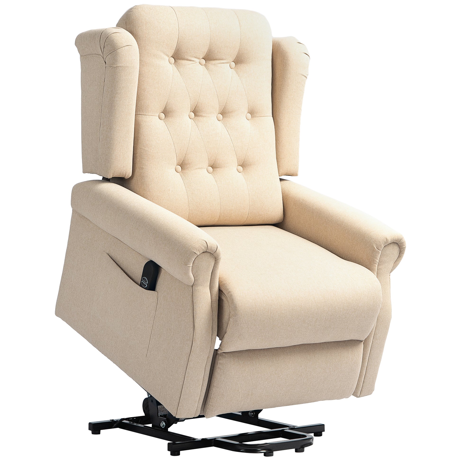 HOMCOM 45Â° Lifting Riser and Recliner Armchair - Beige