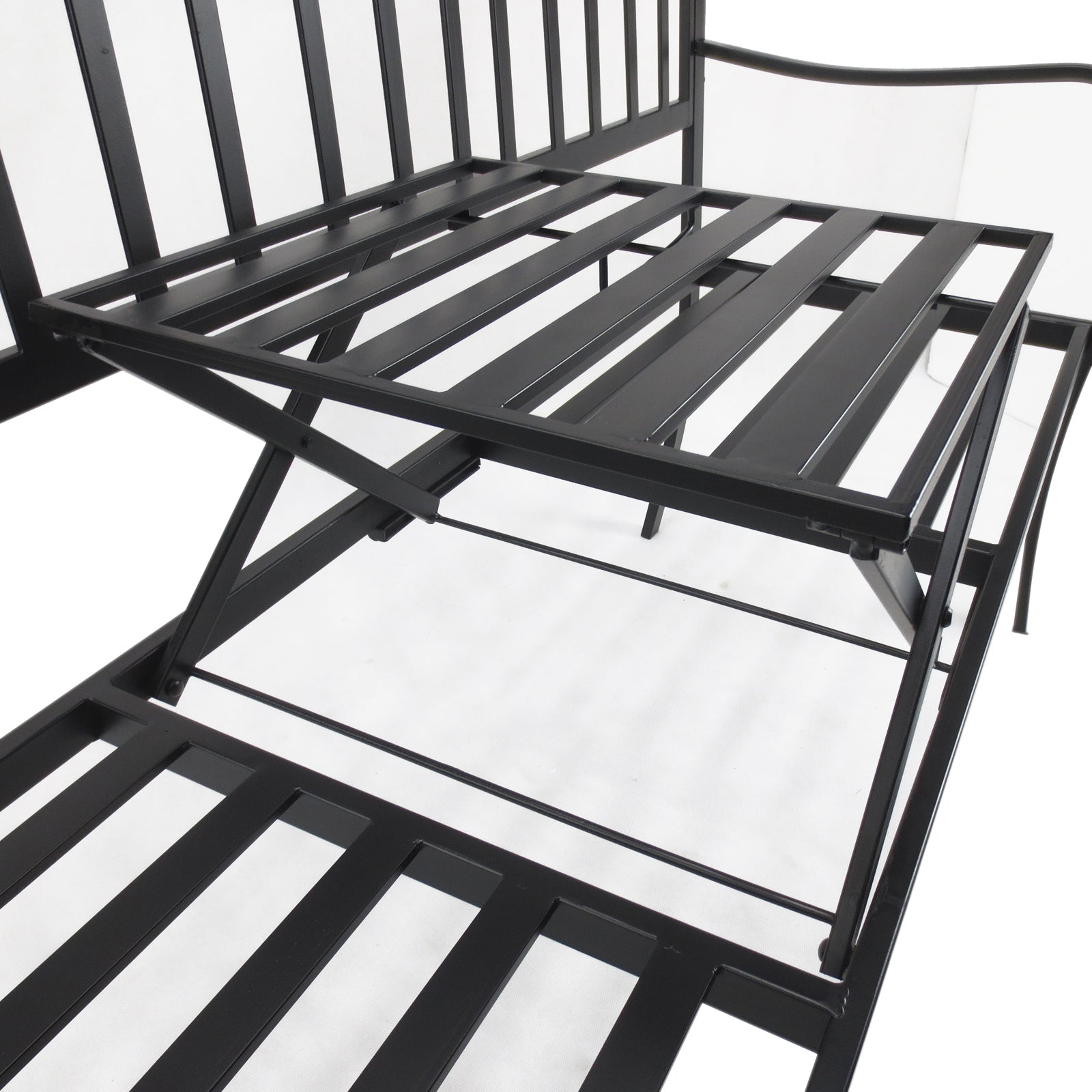 Outsunny Metal Bench W/Table, 150Lx53Wx95H cm