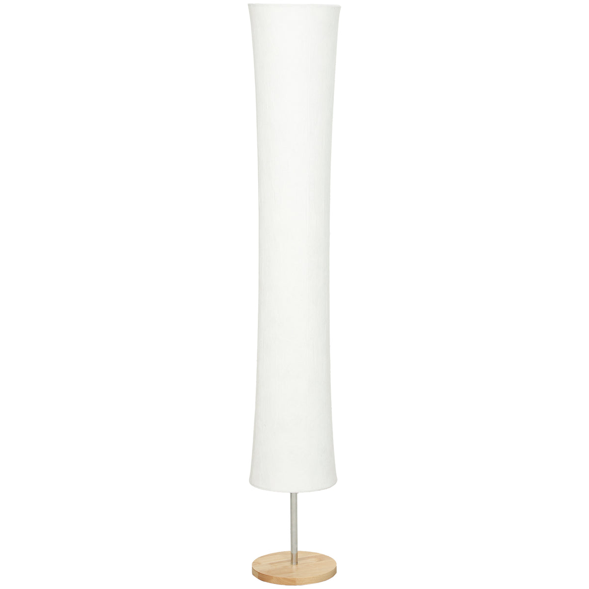 HOMCOM LED Floor Lamp, 152 cm Modern Dimmable Standing Lamp with Paper Shade, Pine Wood Base, White Default Title