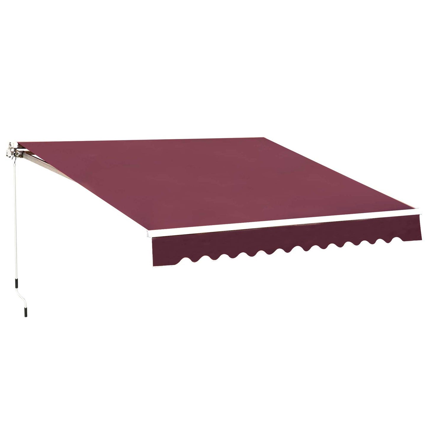 Outsunny 3 x 2.5m Manual Retractable Awning for Patio 45-75Â° Sun Canopy with Waterproof Fabric - Wine Red