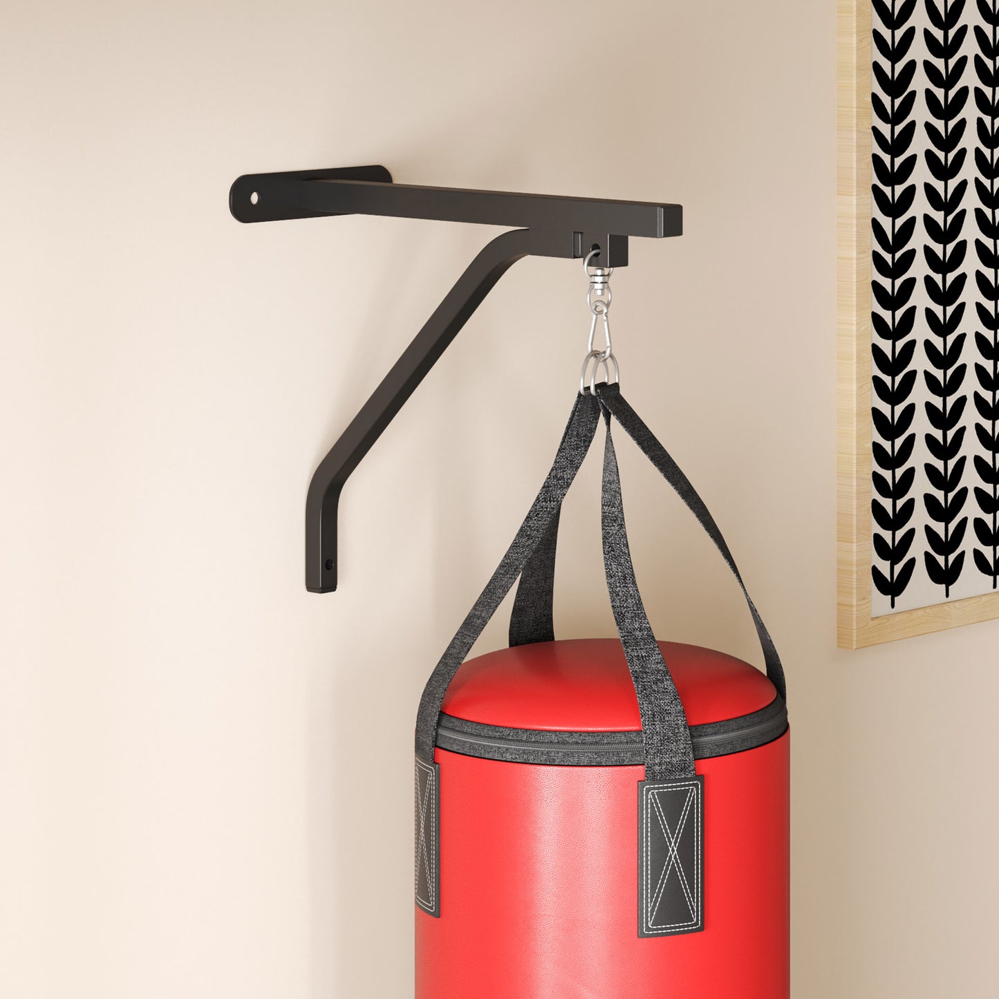 SPORTNOW Unfilled Punching Bag Set with Boxing Bag Bracket, Boxing Gloves, Hand Wraps and 360Â° Swivel Hook