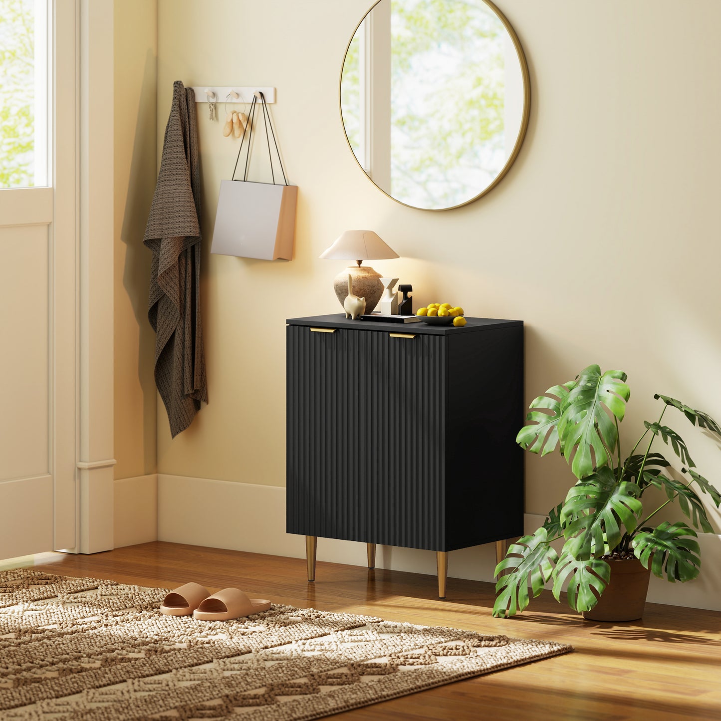 HOMCOM Adjustable Shelf Sideboard - Black