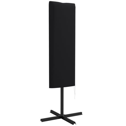 Outsunny Garden Parasol Cover, Outdoor Patio Umbrella Protector Weatherproof Garden Patio with Rod, Zipper for 2-4.6m Parasol, Î¦60 x 160cm, Black
