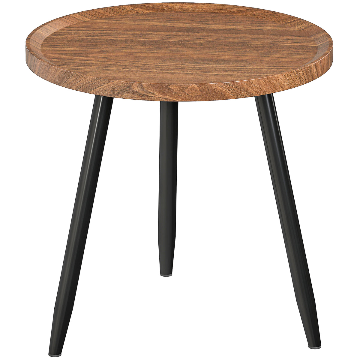 HOMCOM Modern Round Coffee Table with Steel Frame for Small Space, Sofa Beside, Living Room, Chestnut Wood Effect Default Title