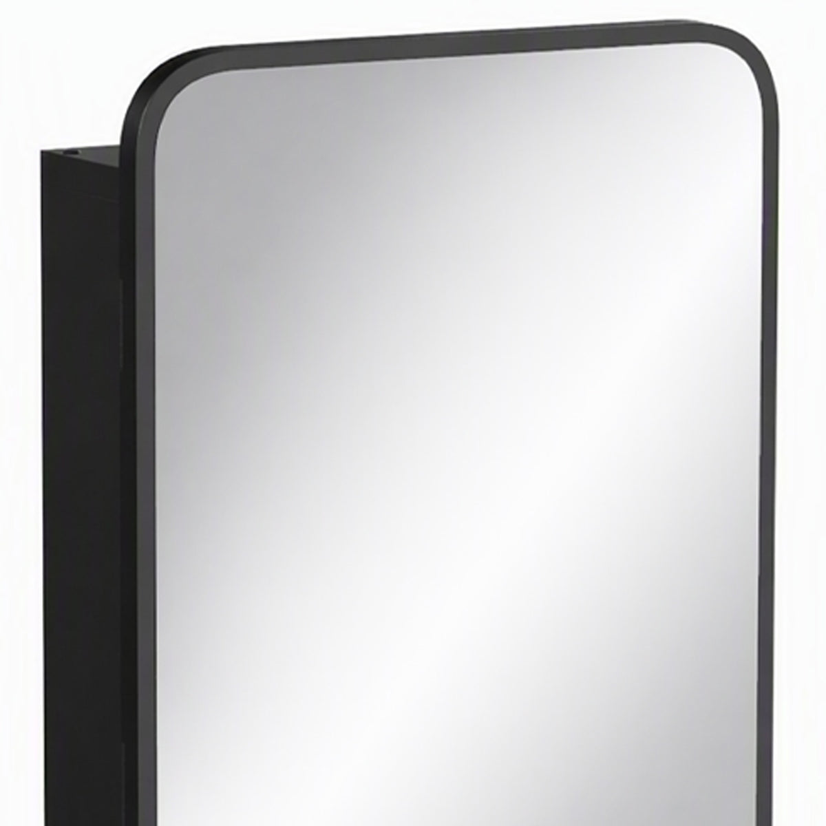 HOMCOM Bathroom Medicine Mirror Cabinet, Bathroom Wall Cabinet with Storage, Magnetic Door and Adjustable Shelf, Black