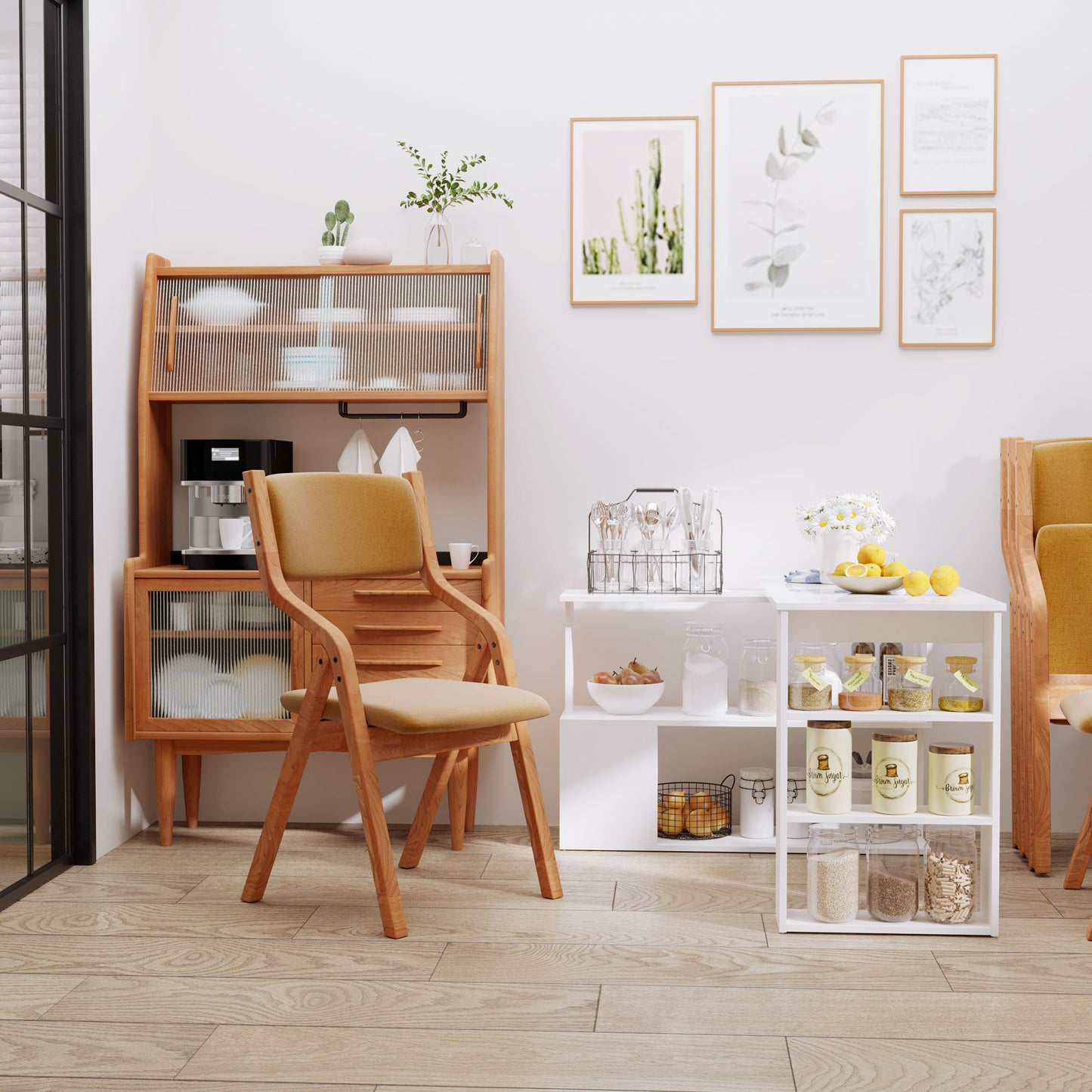 HOMCOM Corner Computer Desk, L Shaped Desk with 360Â° Rotating Bookshelf, 120L x 110W x 74.5H cm, White