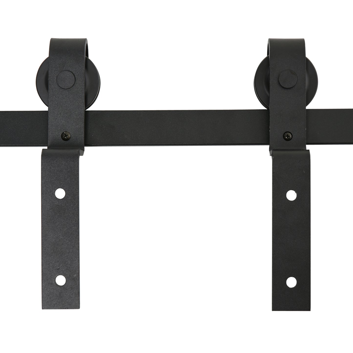 HOMCOM 6.6FT/200cm Sliding Barn Door Hardware Track Kit, 90kg Heavy Duty Carbon Steel Sliding Door Rail for 2 Doors, Black