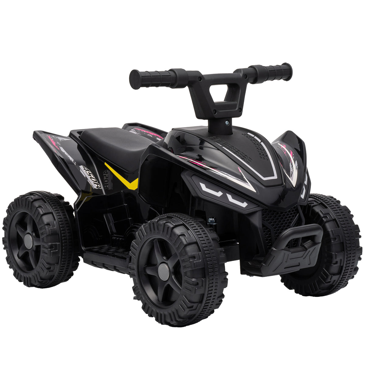 AIYAPLAY 6V Battery Powered Kids ATV, Quad Bike w/ Handlebar Button Control, Max 1.2MPH, Max 55lbs Load, for 18-48 Months, Black Default Title