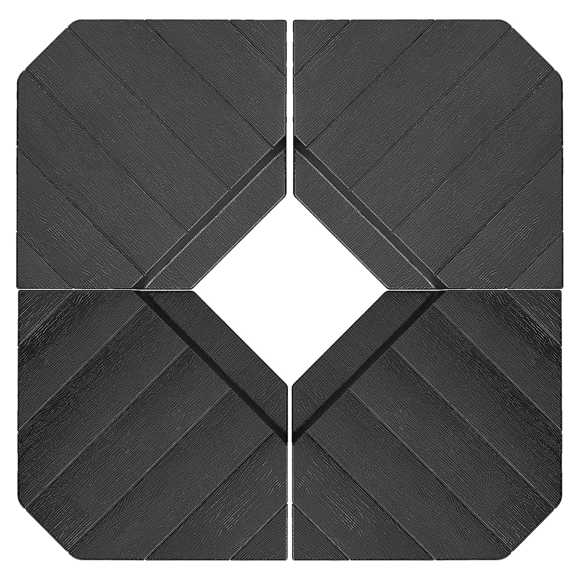 Outsunny Umbrella Weights for Cantilever Parasols, Set of 4 Heavy Duty Parasol Base Stand Weights, 80kg Sand or 60kg Water Filled, Black