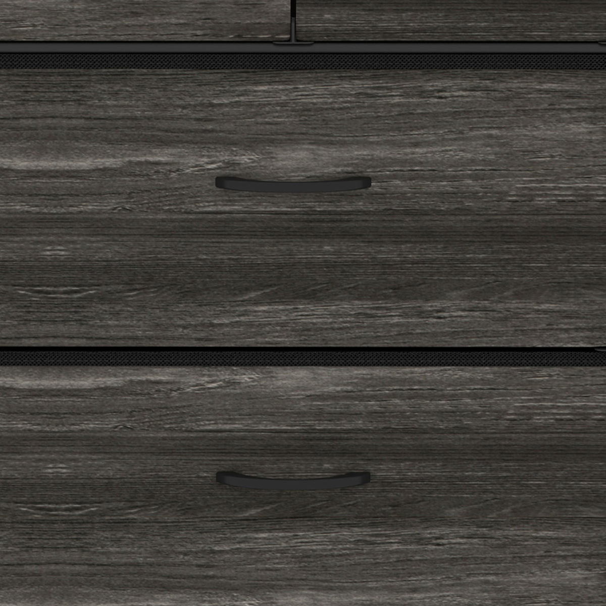 HOMCOM Rustic Chest of Four Fabric Drawers - Grey Wood Effect
