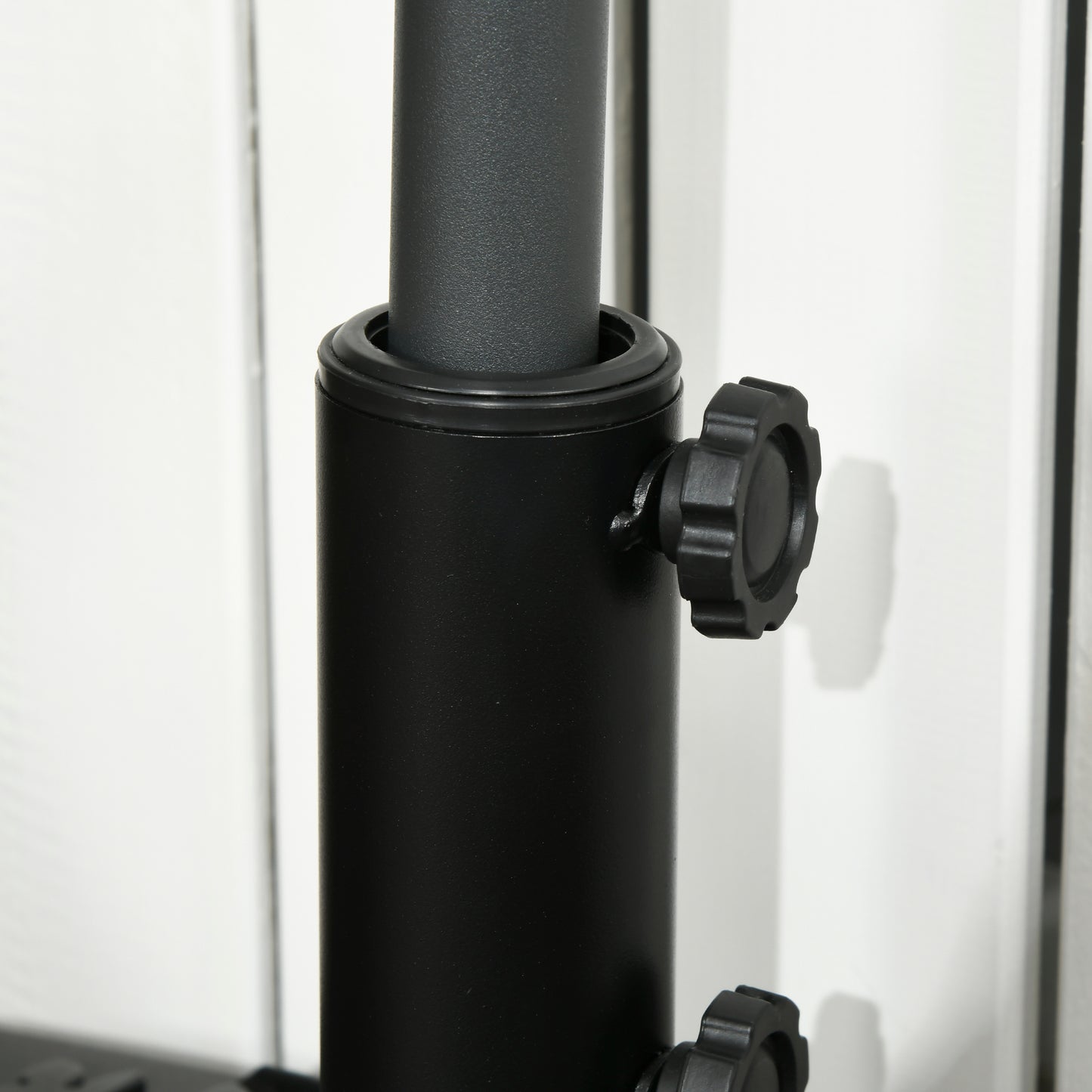 Outsunny Water/Sand Fillable Half Parasol Umbrella Base - Black