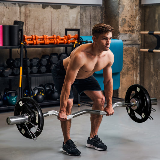 SPORTNOW Two 5kg Olympic Weight Plates, Tri-Grip Rubber-Coated Barbell Weights, with 5cm Holes, for Home, Gym, Office