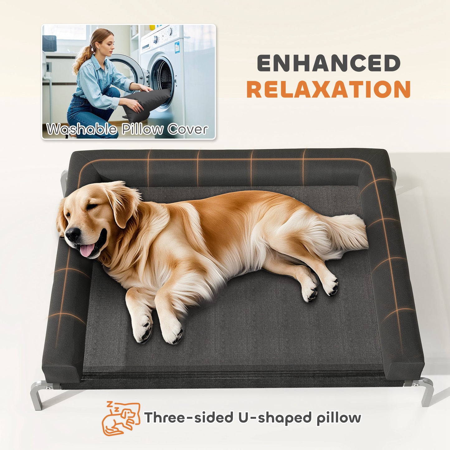  this elevated dog bed reduces joint pressure and provides stable support