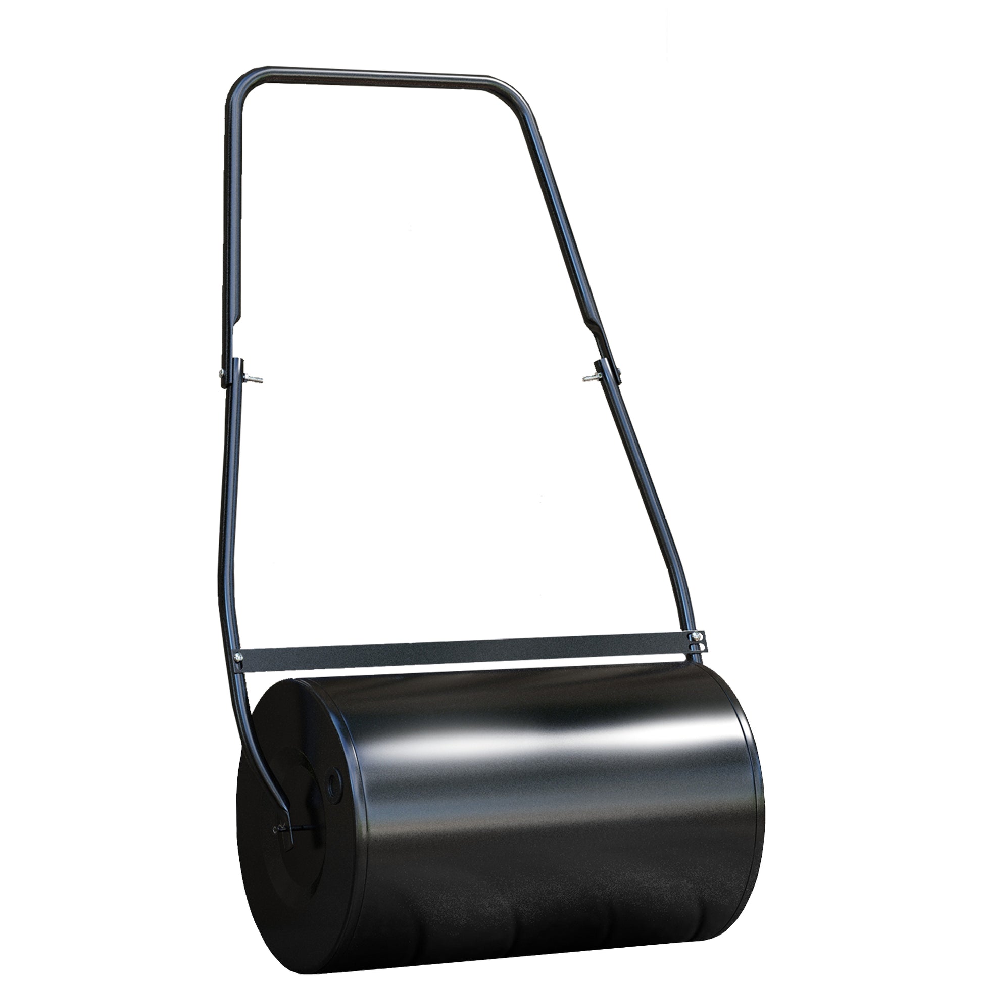 DURHAND 38L Garden Lawn Roller, Water Sand Filled Outdoor Grass Roller, Heavy Duty Metal Lawn Push Rolling Tool Aerator for Grass Seeding, Soil Levelling, Black