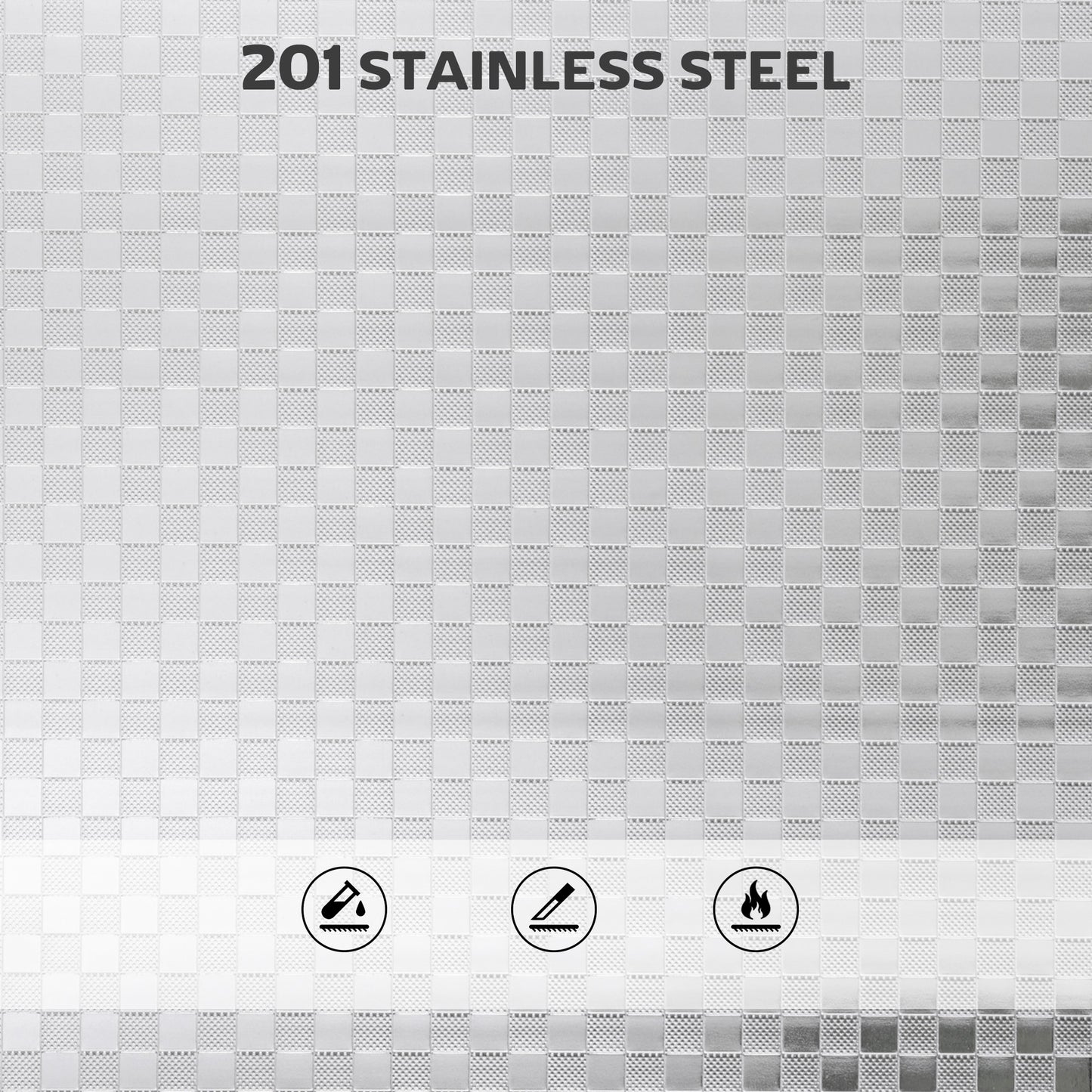 HOMCOM 4 Tier Stainless Steel Kitchen Storage Trolley with Adjustable Shelves - Silver