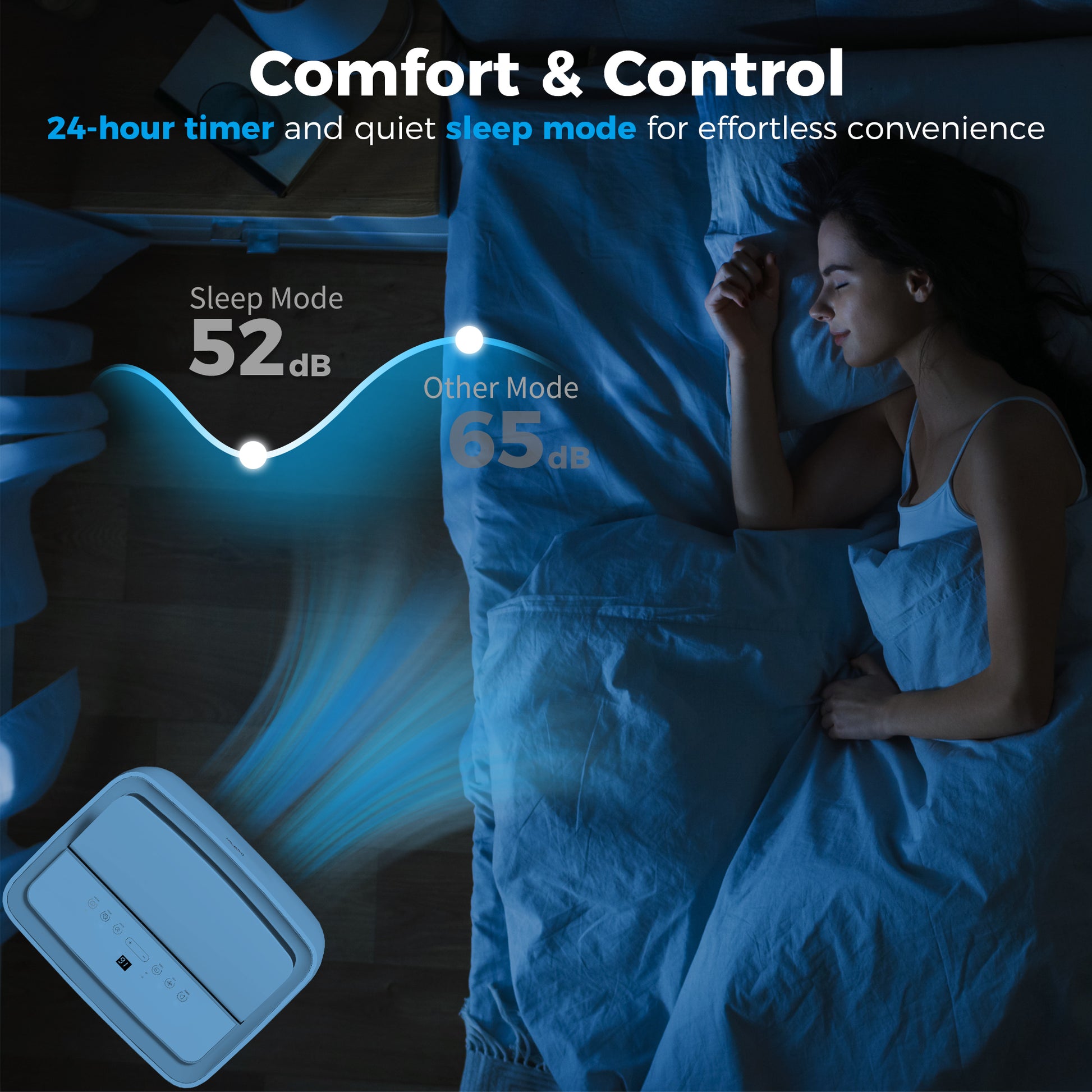 HOMCOM Portable Air Conditioner 12000 BTU, 4-in-1 Air Conditioning Unit, Dehumidifier, Cooling, Fan, Sleep Mode with 3 Speeds, Remote Control, LED Display, 24H Timer, Window Kit, Children Lock, 35mÂ²