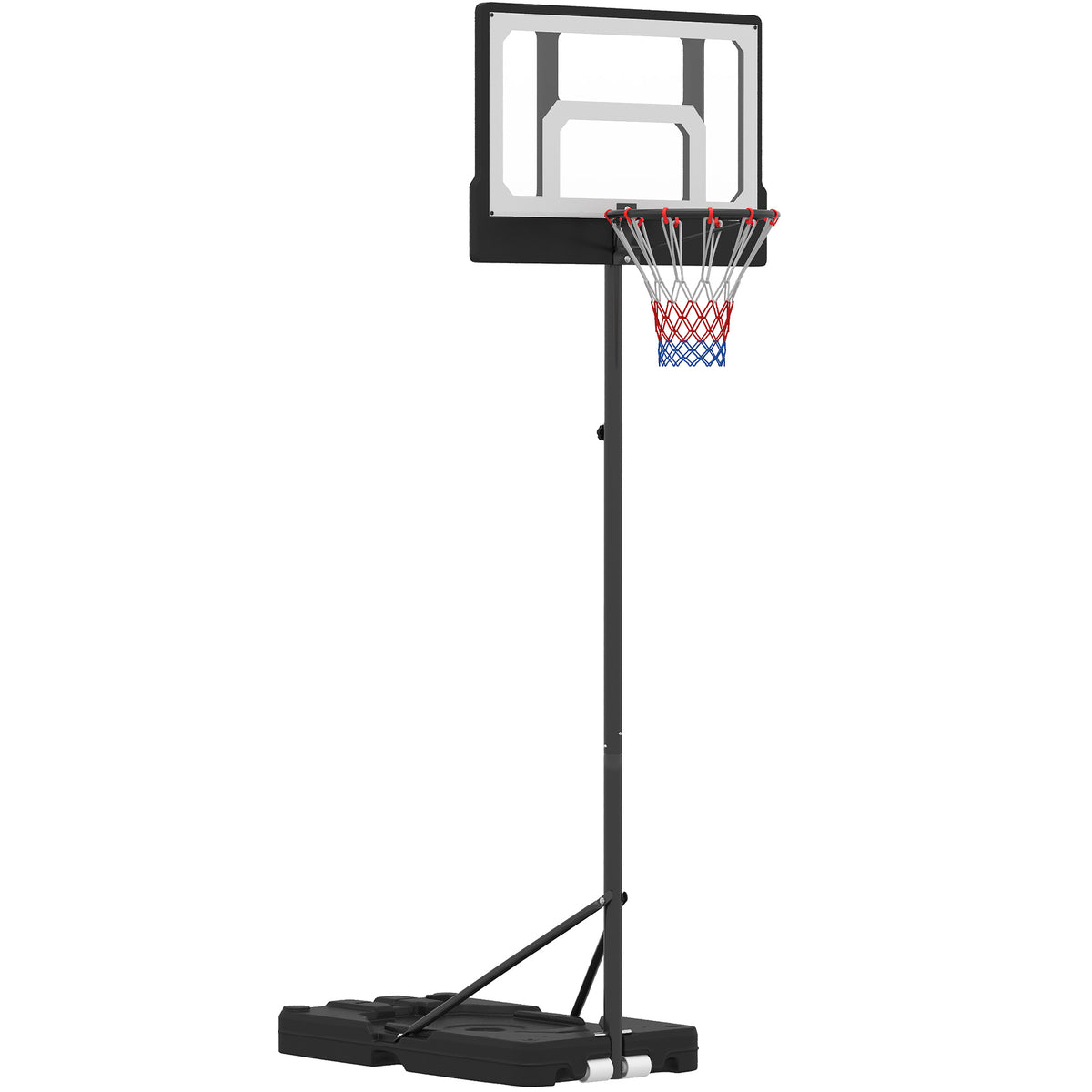 SPORTNOW Adjustable Basketball Hoop and Stand, 3.5-7FT Portable Freestanding Basketball Hoop System with Wheels and Base, Black Default Title