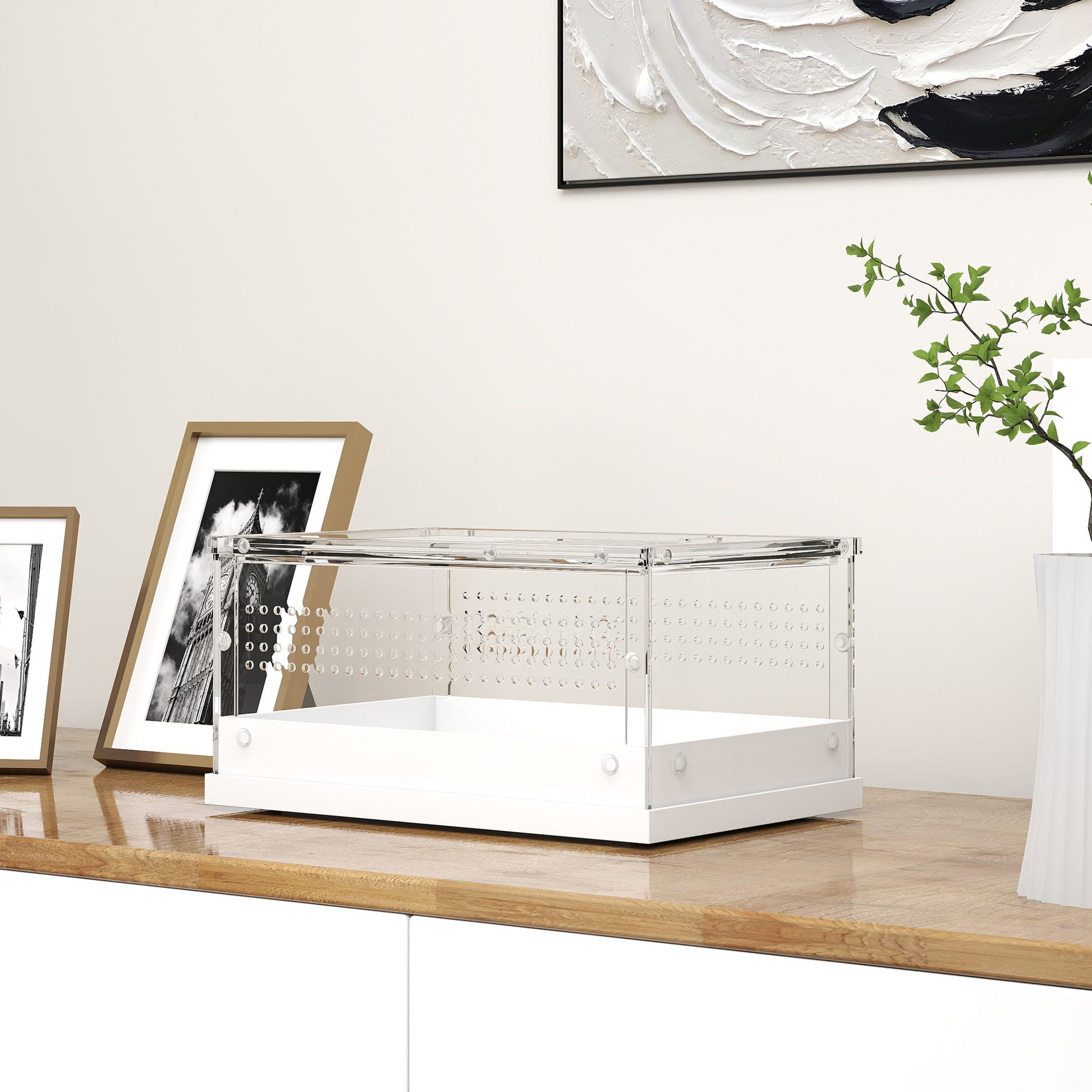 PawHut Acrylic Reptile Terrarium with Top Sliding Door, Vents, for Snake, Frog, Spider, Gecko, Tarantula, 30 x 20 x 15 cm