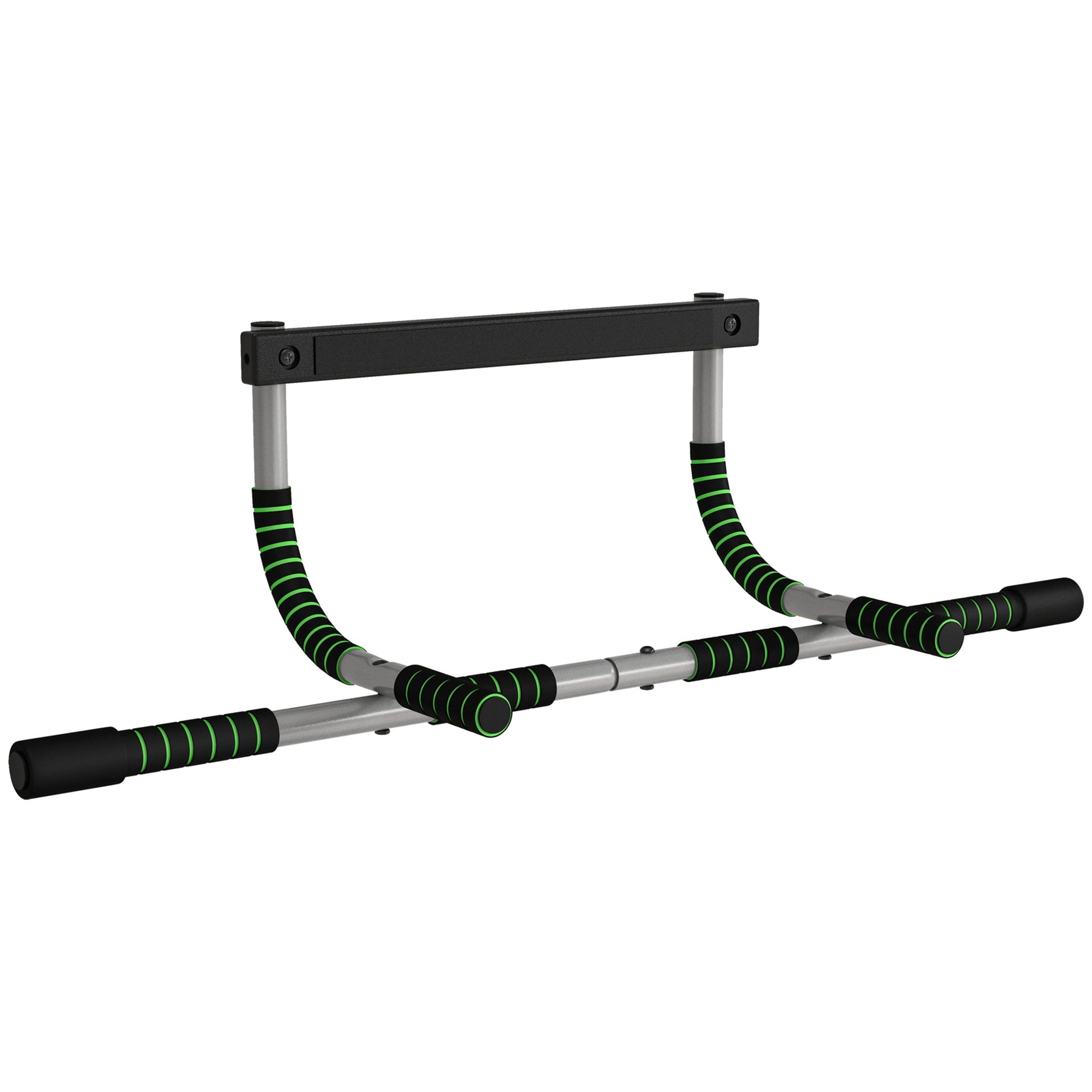 HOMCOM Doorway Pull up Bar, Door Frame Chin up Push up Bar for Home Gym Upper Body Workout, No Drilling or Screws, Green