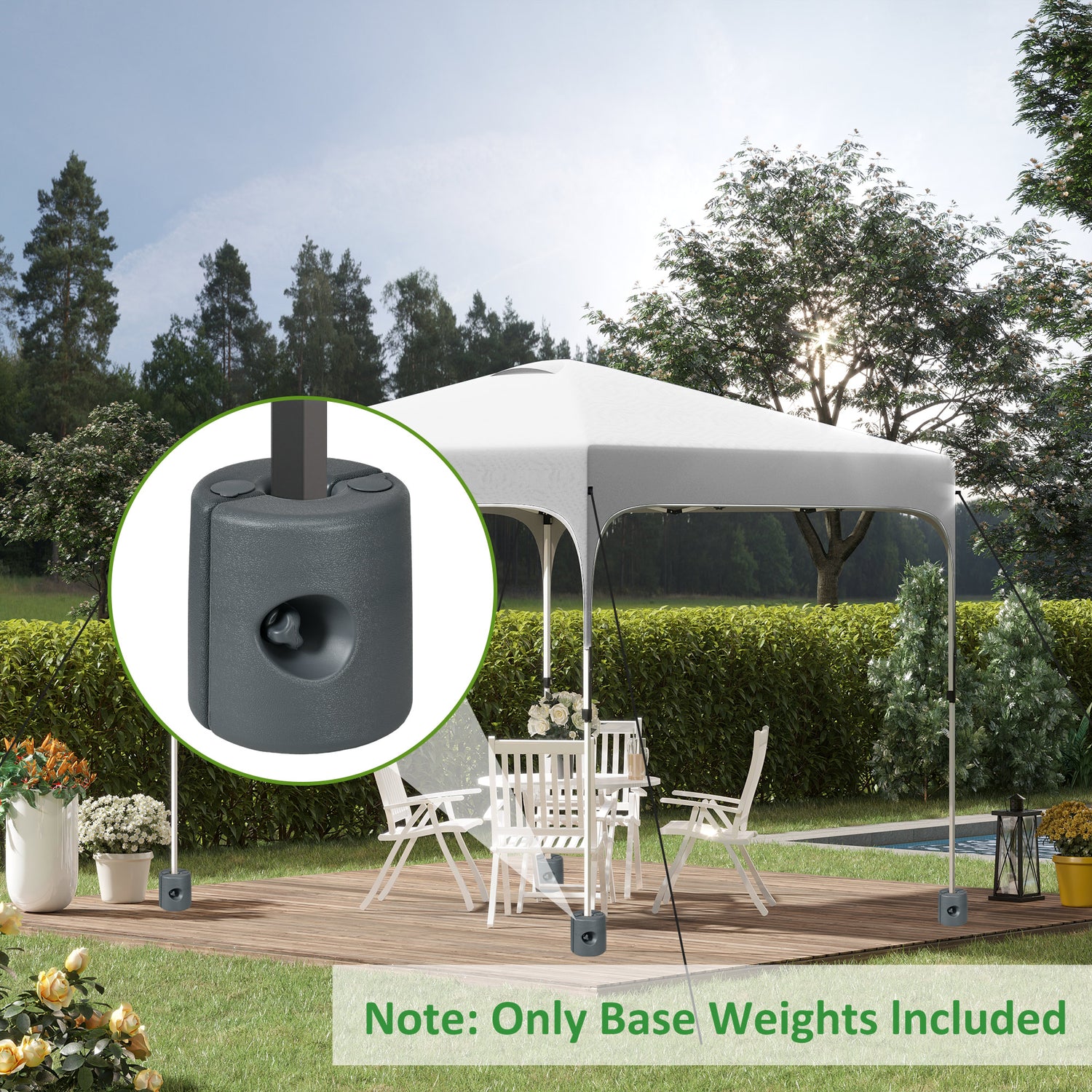 <ul style="list-style:disc;margin-left:15px;"><li>Anchor weights set of 4: Made for securing pop-up canopies