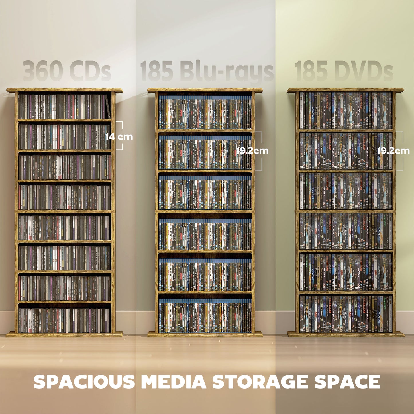 HOMCOM 360 CD Storage Unit - Rustic Brown