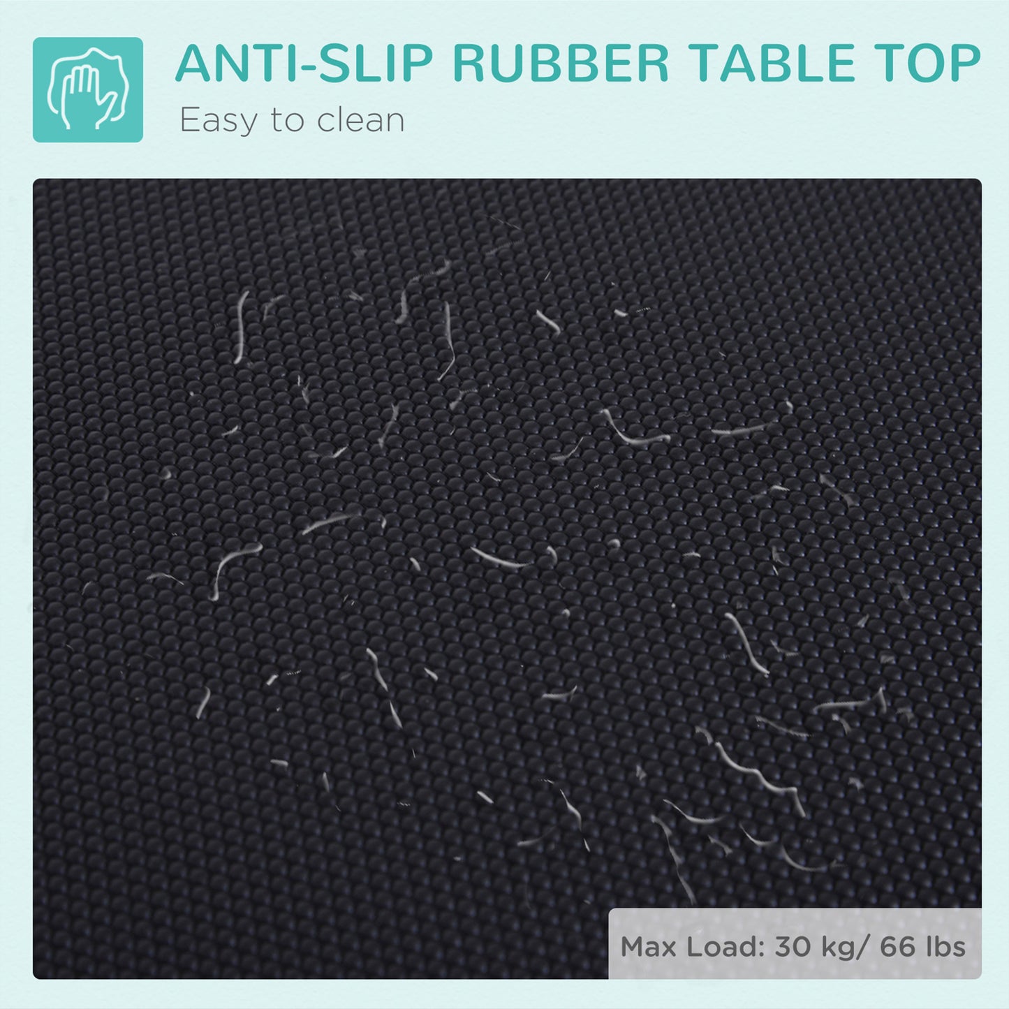 PawHut 32" Foldable Dog Grooming Table Pet Drying Beauty Table Adjustable Fixed Arm Rubber Top, Black