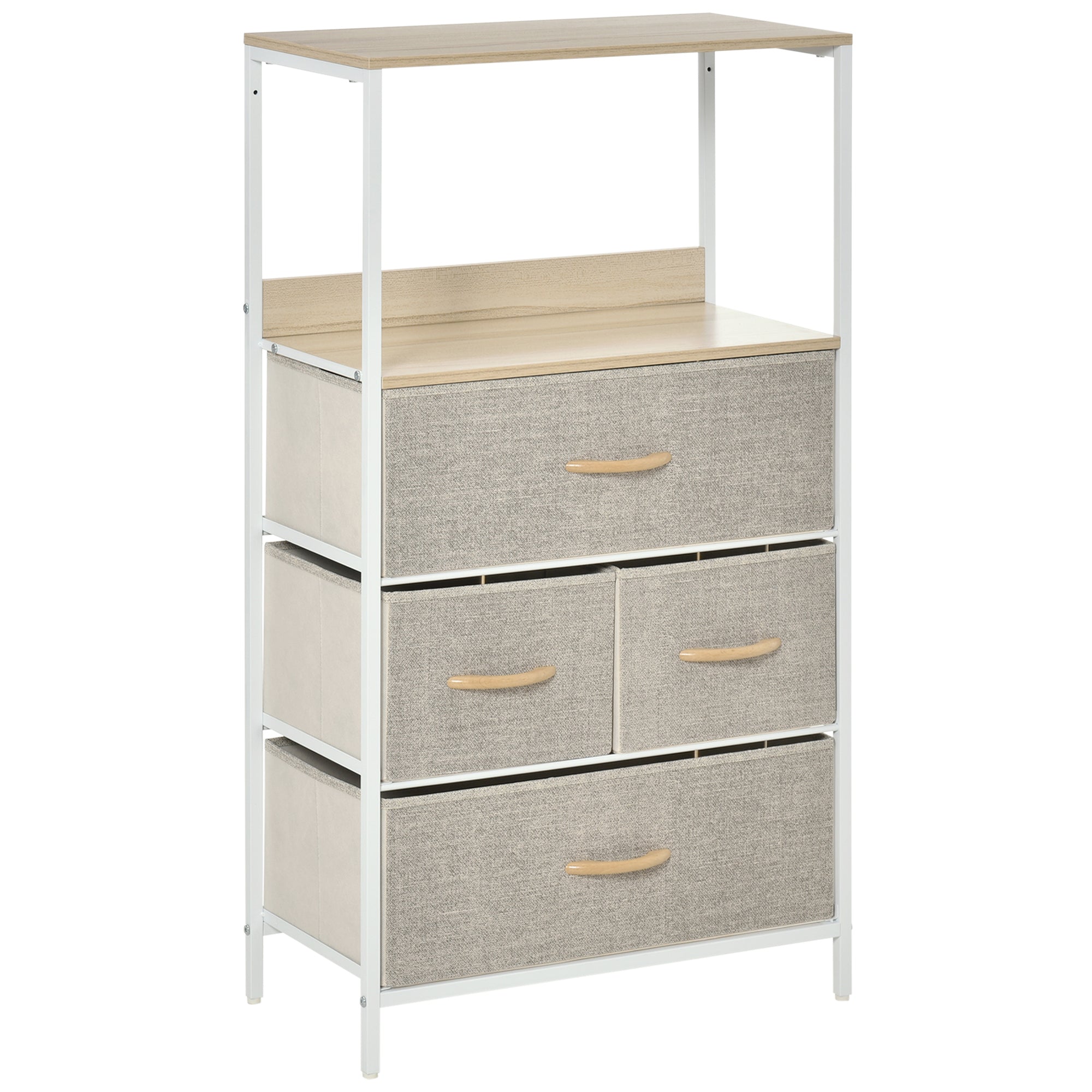 HOMCOM 4 Drawer Storage Chest Unit Home Cabinet w/ Shelves Home Living ...
