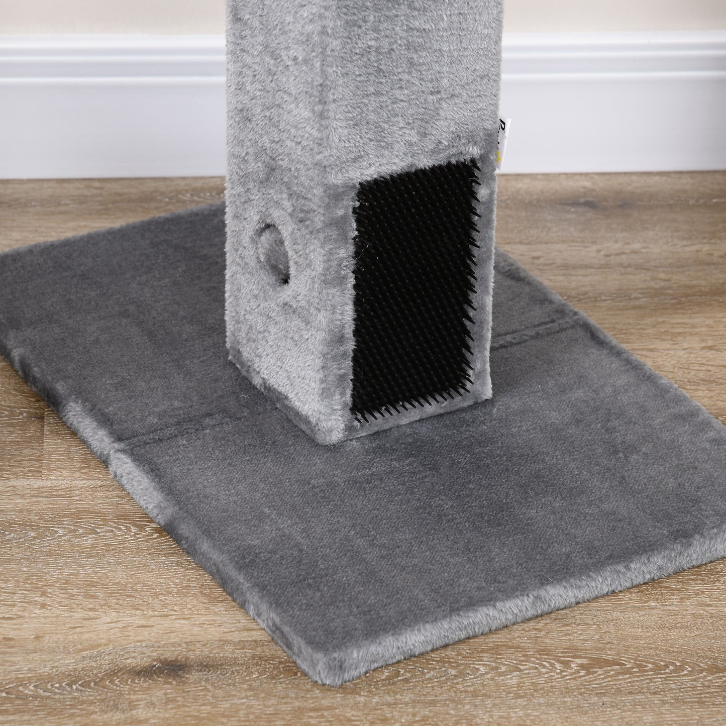 PawHut Cat Tree Scratching Post for Indoor Cats 79cm Jute Scratcher Climber w/ Carpet Base Dangling Toy â€“ Grey