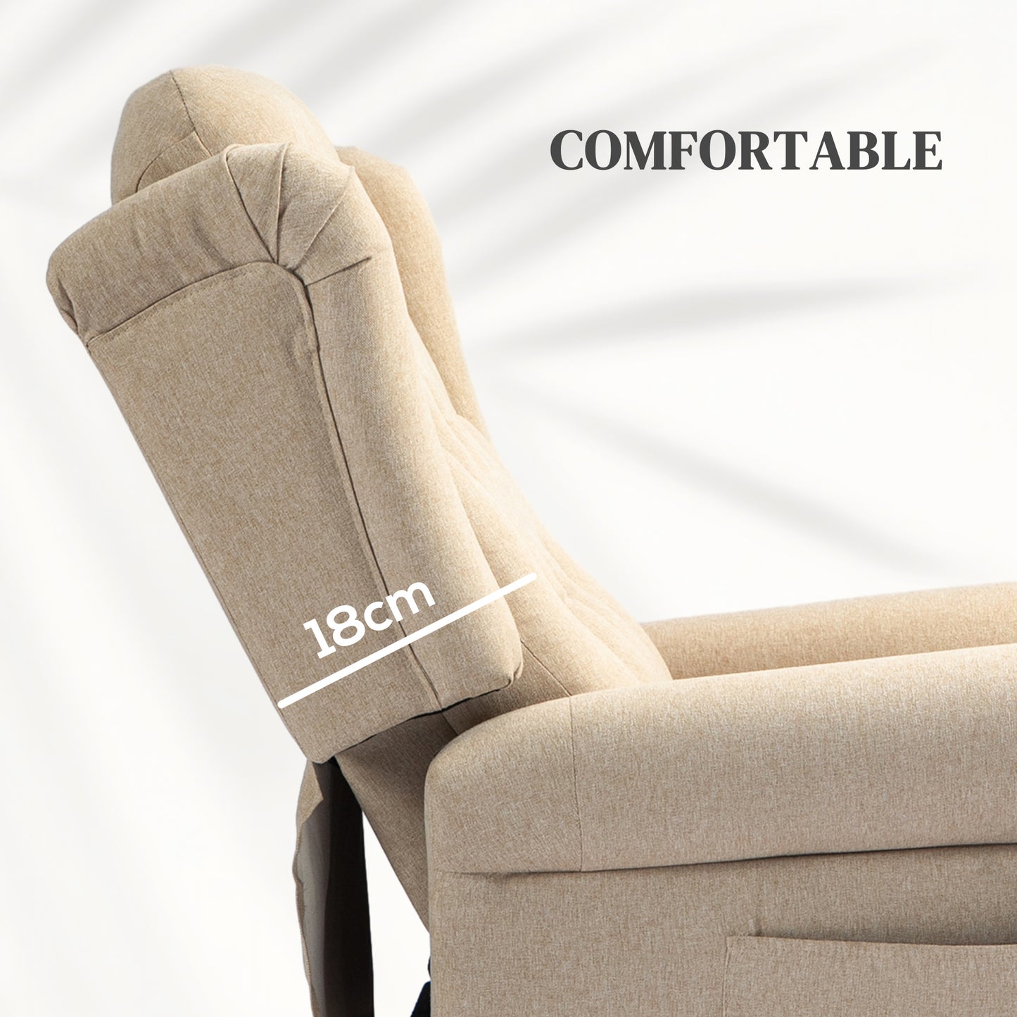 HOMCOM 45Â° Lifting Riser and Recliner Armchair  - Beige