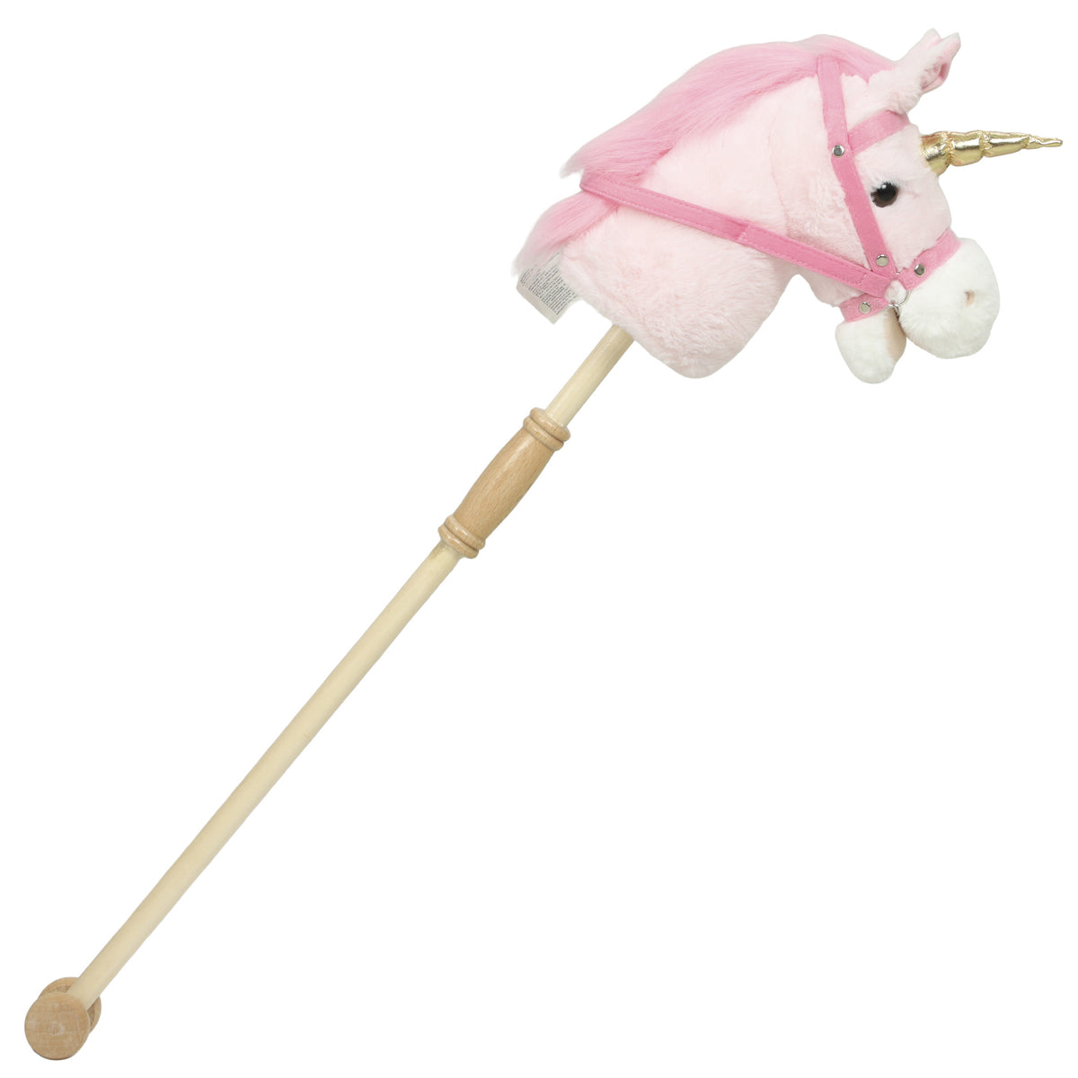 AIYAPLAY Hobby Horse with Wood Wheels, Stick Horse with Grip Handle, Sound, Plush Hobby Horse Toy for Imaginative Play, Pink Default Title