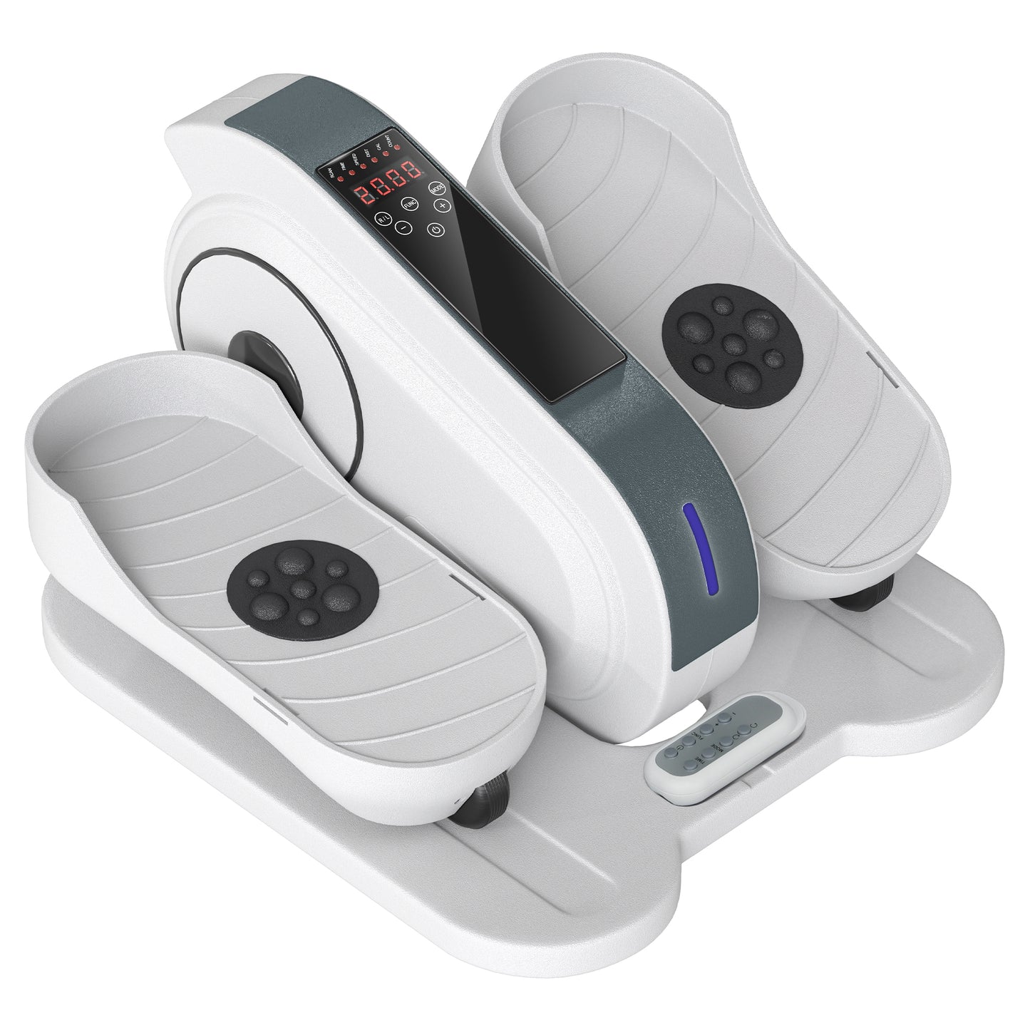 SPORTNOW Under Desk Elliptical Machine, Seated Pedal Exerciser, Mini Electric Elliptical Machine for Seniors with LCD Monitor, Remote Control and 10 Adjustable Speed, Quiet & Portable, White