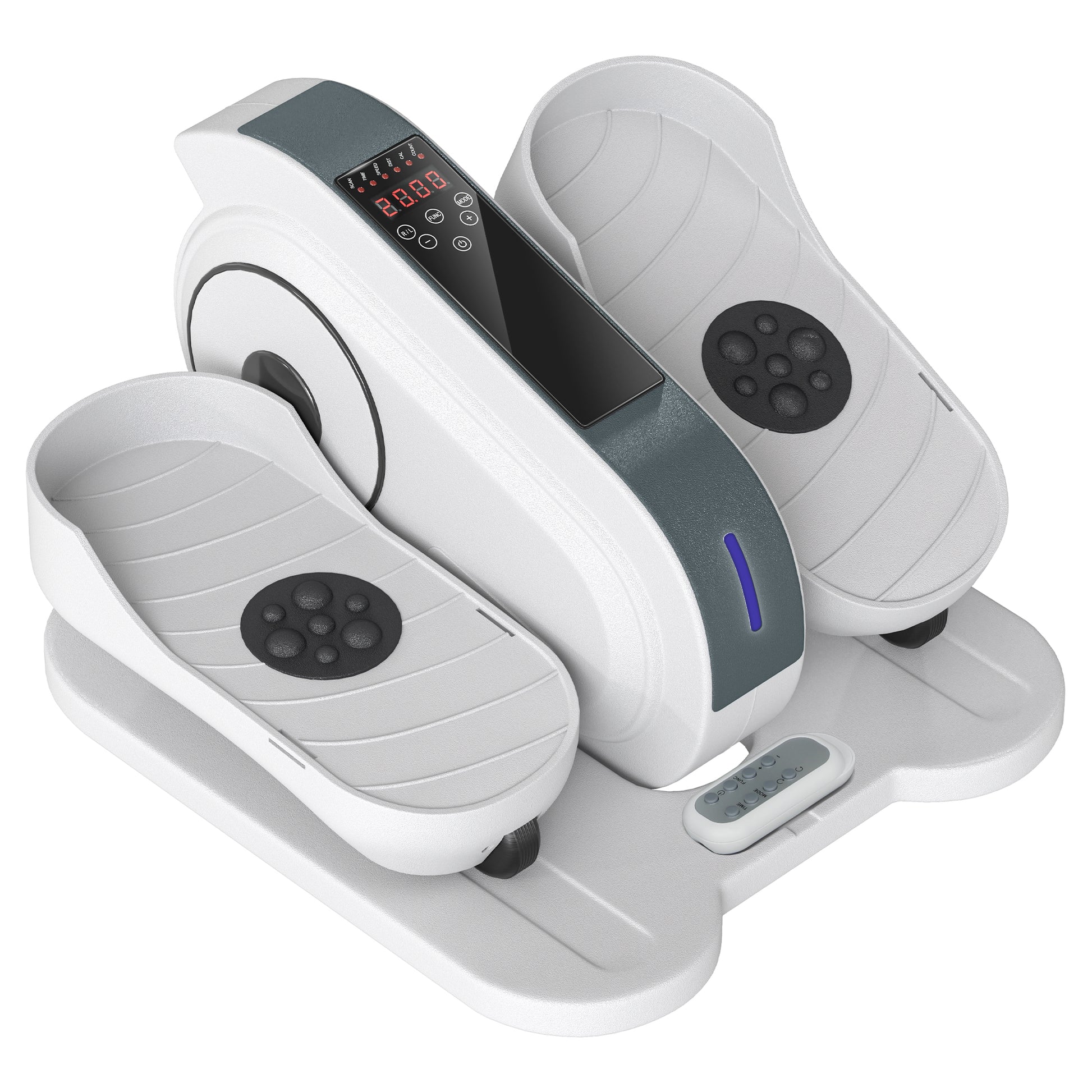 SPORTNOW Under Desk Elliptical Machine, Seated Pedal Exerciser, Mini Electric Elliptical Machine for Seniors with LCD Monitor, Remote Control and 10 Adjustable Speed, Quiet & Portable, White