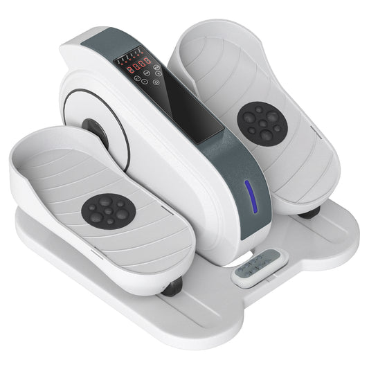 SPORTNOW Under Desk Elliptical Machine, Seated Pedal Exerciser, Mini Electric Elliptical Machine for Seniors with LCD Monitor, Remote Control and 10 Adjustable Speed, Quiet & Portable, White