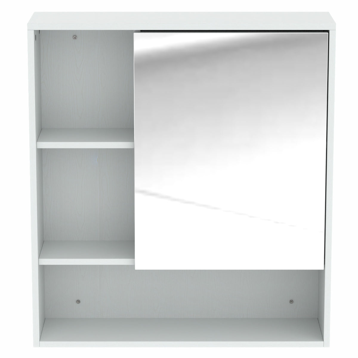 HOMCOM Bathroom Mirror Cabinet, Wall-Mounted Bathroom Cabinet with Mirror Door, Adjustable Shelves, White