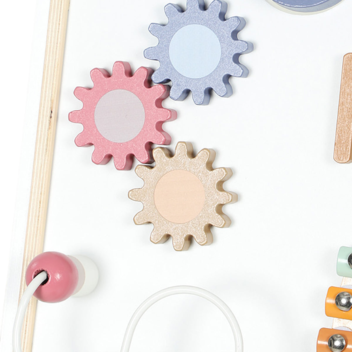 AIYAPLAY Wooden Baby Walker, Montessori Push Along Toy with 5 Blocks and Xylophone Mallet, Adjustable Speed for Toddlers 1.5-3Y