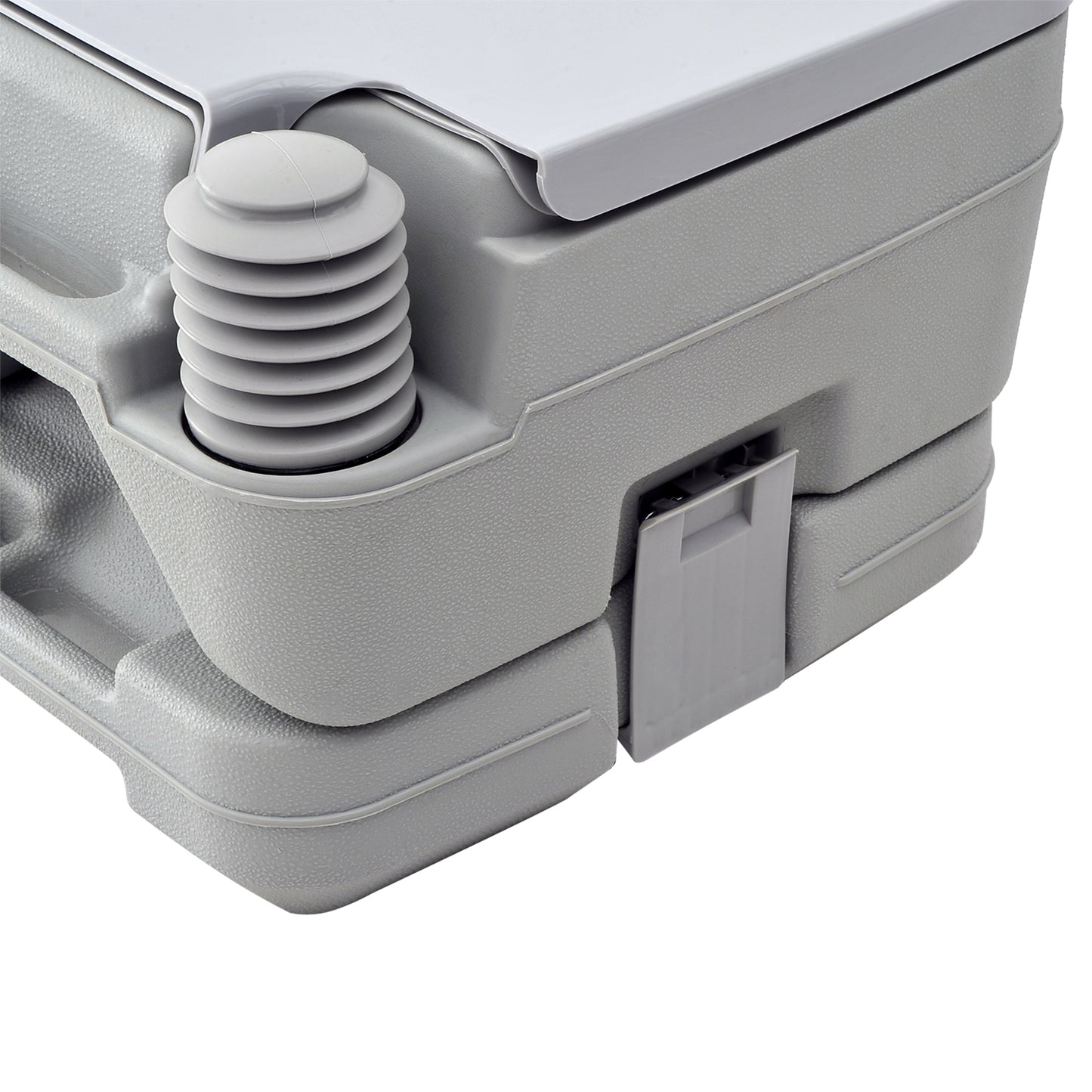 HOMCOM 10L Portable Toilet for Adults, Outdoor Camping Toilet with 2 Detachable Tanks & Push-button Operation, Compact Outdoor Travel Potty Loo with Lid, Seat for Fishing, Hiking, Picnic, Grey