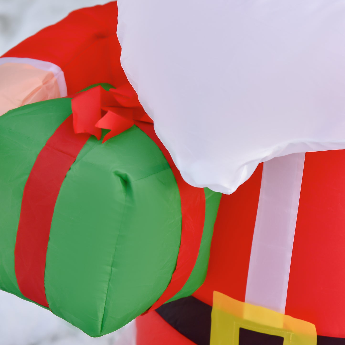 HOMCOM 4ft Inflatable Christmas Santa Claus Gift with LED Xmas DÃ©cor Holiday Outdoor Yard Decoration