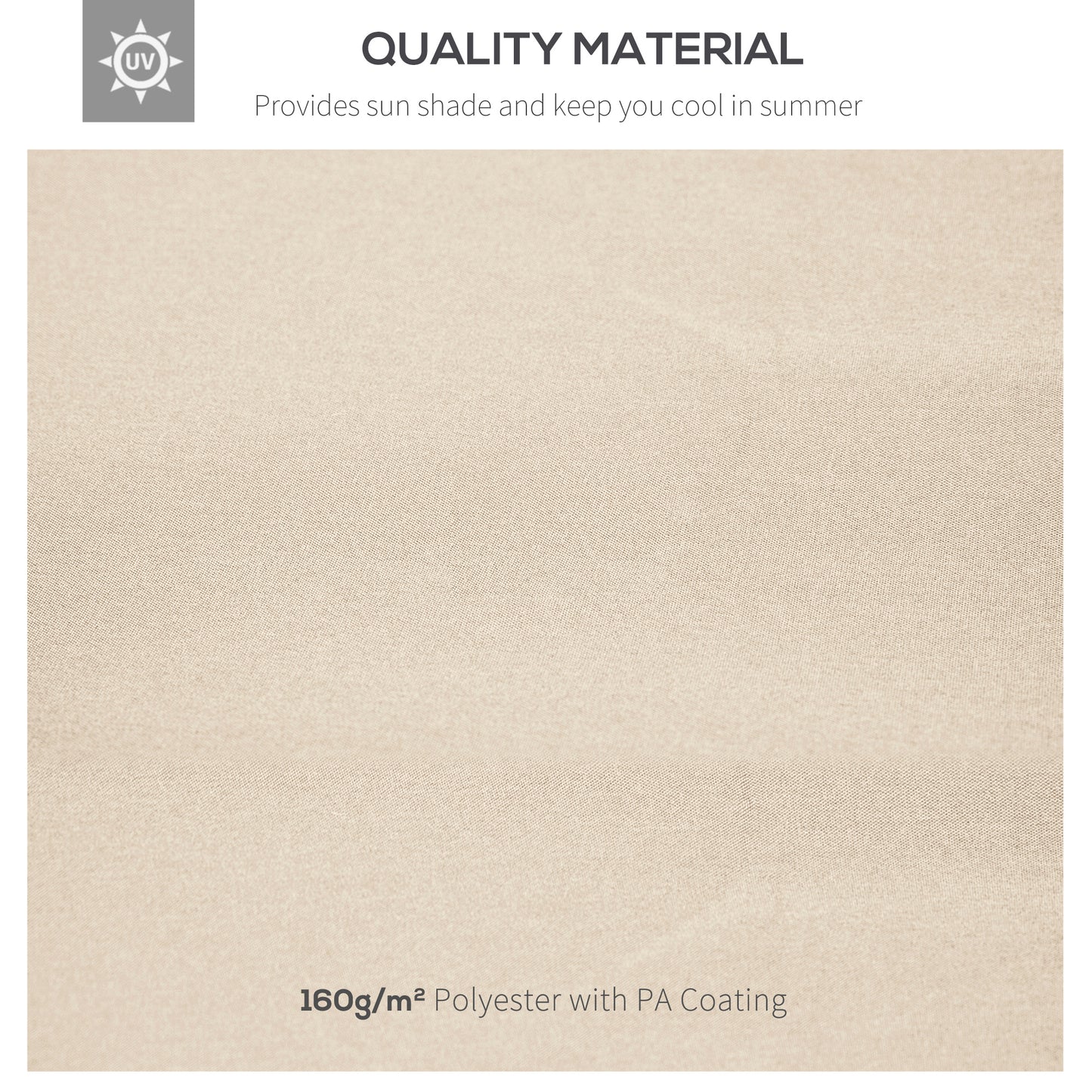 Outsunny 3x3(m) Replacement Gazebo Canopy, Double Tier Roof Top for Garden, Patio, Outdoor, Beige (TOP ONLY)