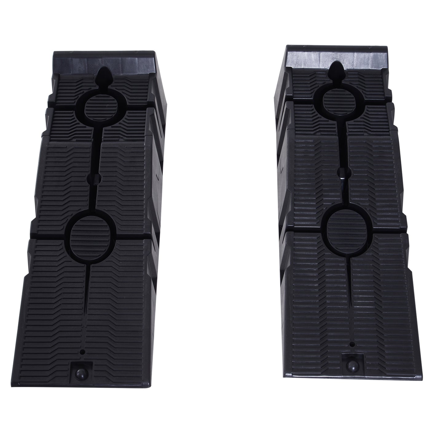 DURHAND 2 Pieces Car Ramps Heavy Duty 2.5 Ton Motorhome Levelling Ramps, Plastic Garage Workshop Car Lift, Portable Automotive Vehicle Campervan Car Ramp, Black