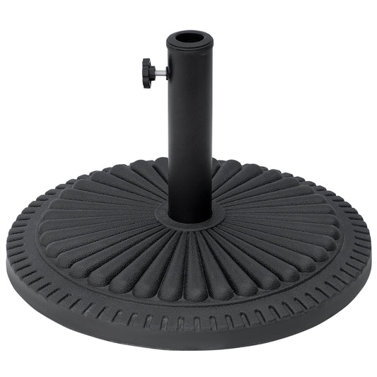 Outsunny 14kg Round Cement Parasol Base Umbrella Weight Stand Holder Fits Î¦35mm,Î¦38mm,Î¦48mm Pole for Patio Outdoor Garden - Black