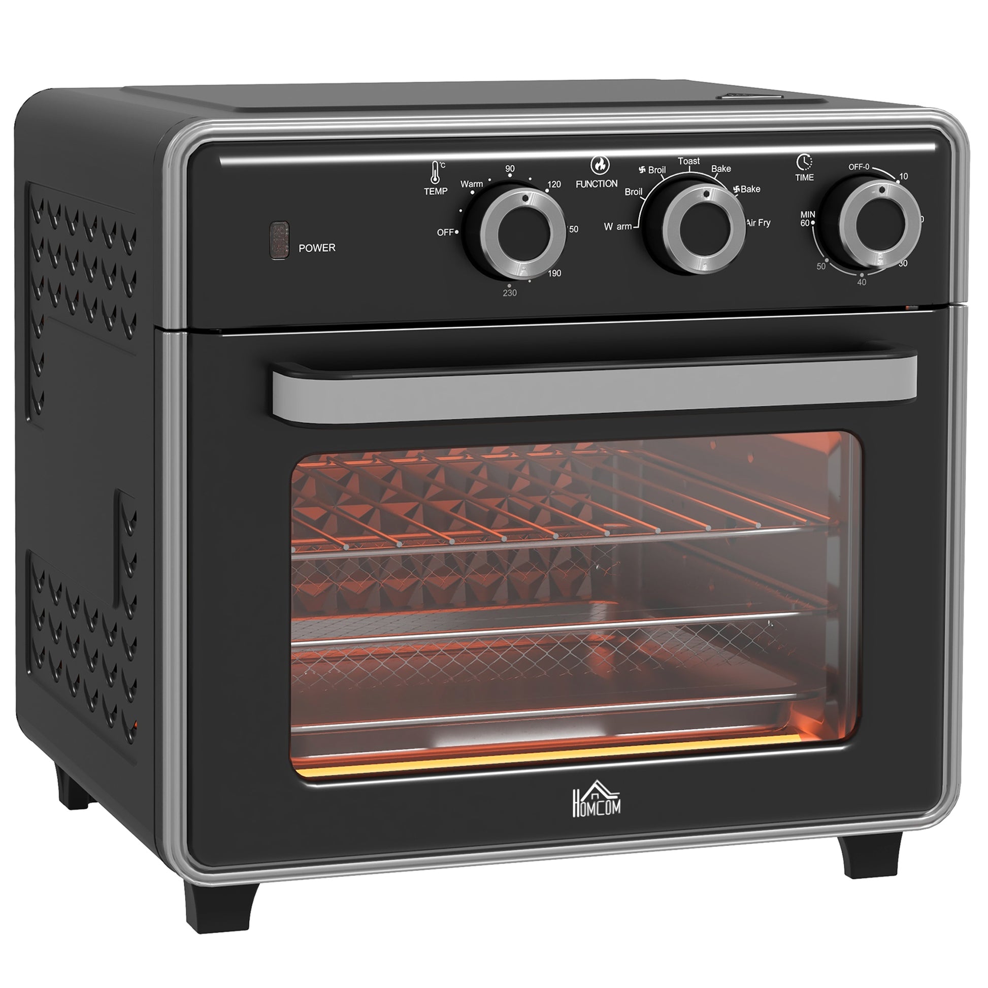 HOMCOM 20L 90-230â„ƒ Mini Convection Oven, with Air Fry Function - Black