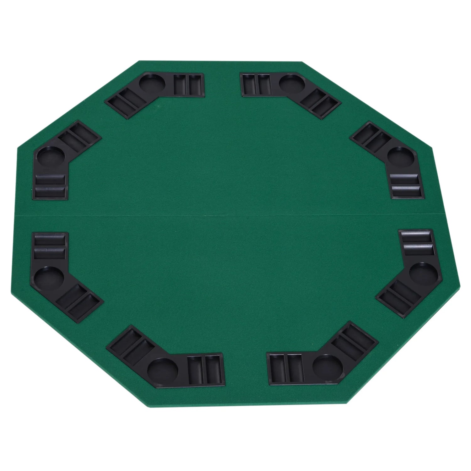 HOMCOM 1.2m/48 Inches Foldable Poker Table Top 8 Players Blackjack Tables Chip Trays - LiamsBargains.co.uk