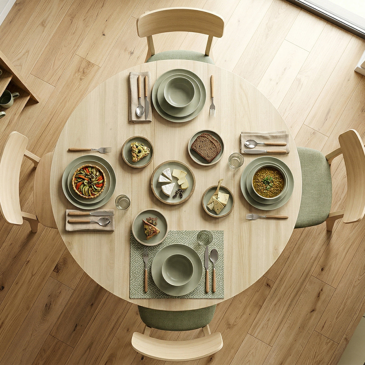 HOMCOM Folding Dining Table, Drop Leaf Table with Adjustable Feet, Natural Wood Finish